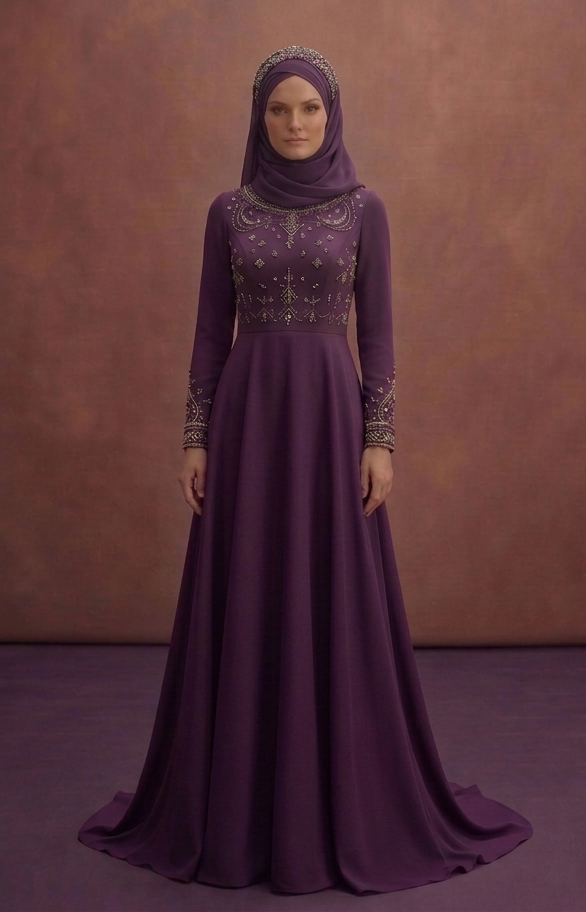 A-Line Muslim Prom Dresses with Full Coverage Elegance