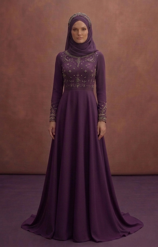A-Line Muslim Prom Dresses with Full Coverage Elegance