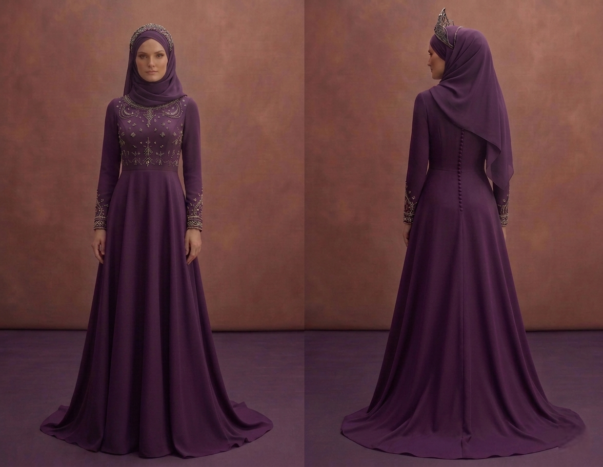 A-Line Muslim Prom Dresses with Full Coverage Elegance