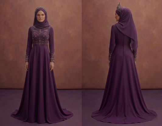 A-Line Muslim Prom Dresses with Full Coverage Elegance