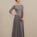 Customized Elegant Chiffon Dress Half Sleeves A Line Lace Wedding Party Gowns Formal Ankle Length Mother Dresses For Bride