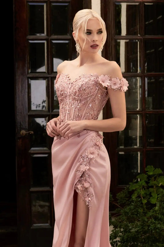 Sexy Off The Shoulder Prom Dress Silk Satin Mermaid Party Dress Lace Embroidery Evening Dress Side Split Christmas Dress