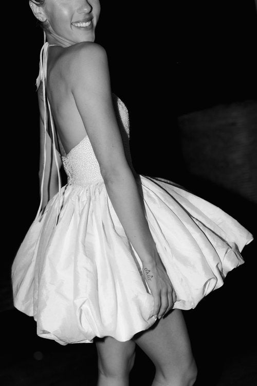 Marrilee mini sexy halter querida mancha vestido de noite encantador lantejoulas a linha curto sem mangas plissado vestidos de festa de baile