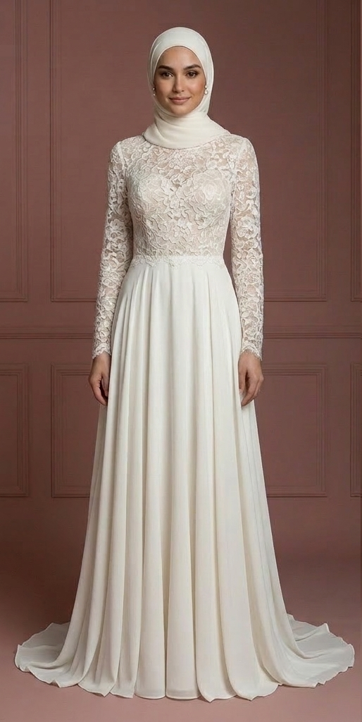 Affordable Hijab Bridal Gown Budget Modest Wedding Dress Muslim