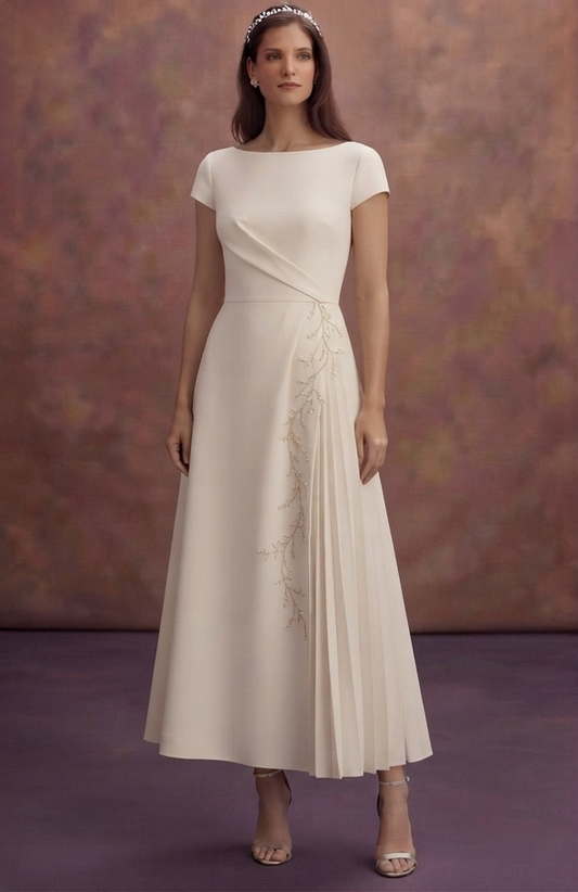 Ankle-Length Wedding Dresses with Chic Simplicity
