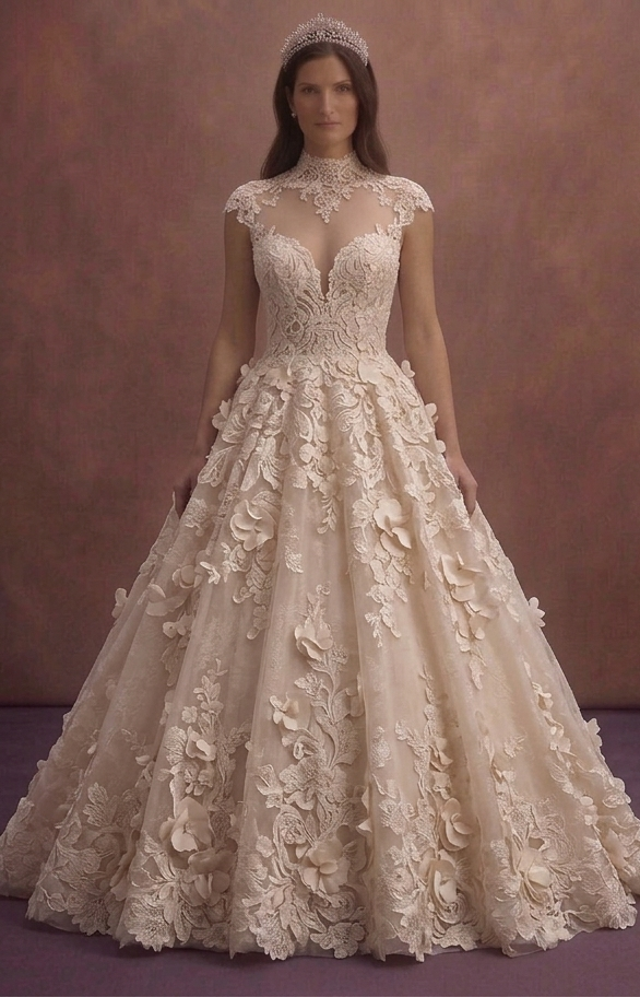 Appliqué Lace Wedding Dresses with Romantic Texture