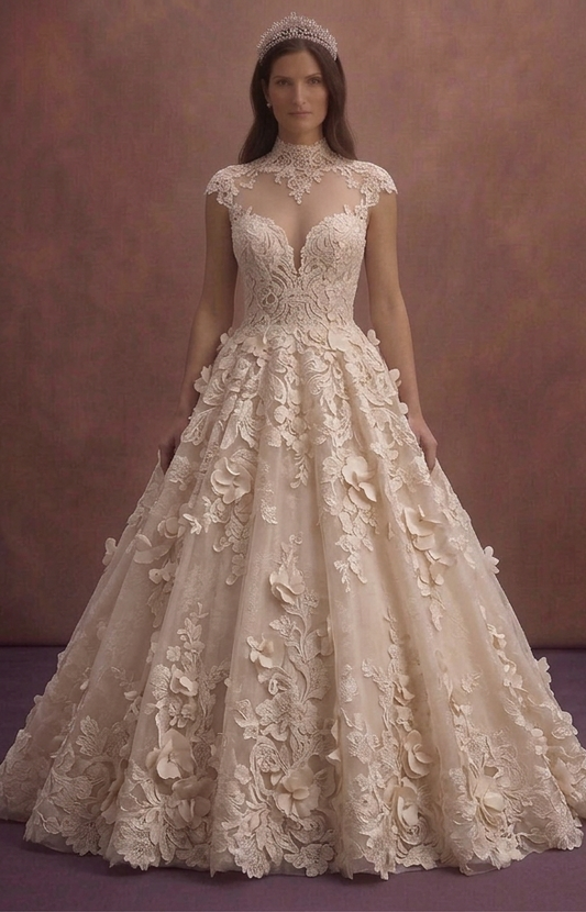 Appliqué Lace Wedding Dresses with Romantic Texture