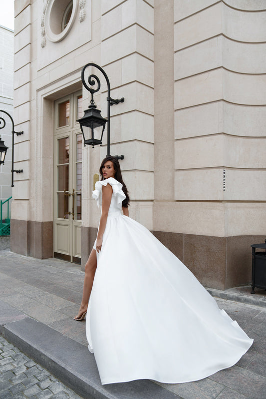 Vestido De Novia De sirena 2 en 1, Vestido De Novia moderno sin mangas con lazo De satén, Vestido De Novia De princesa 