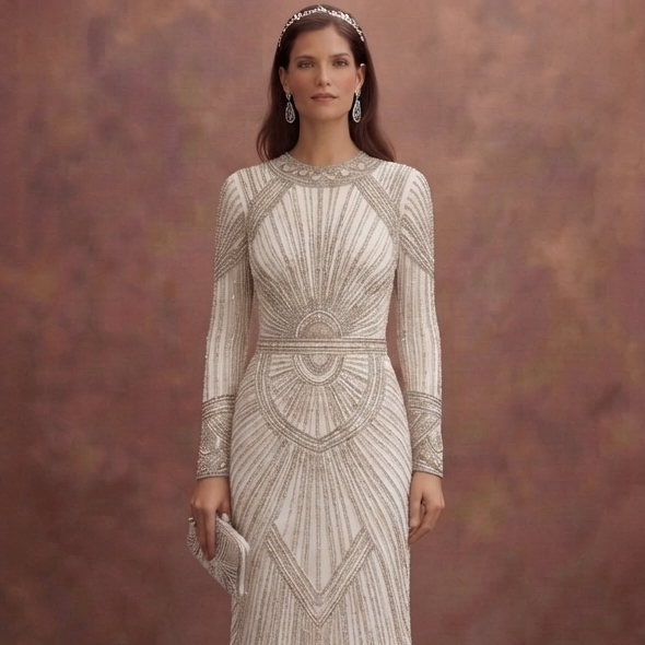 Art Deco Beaded Wedding Dresses with Glamorous Details