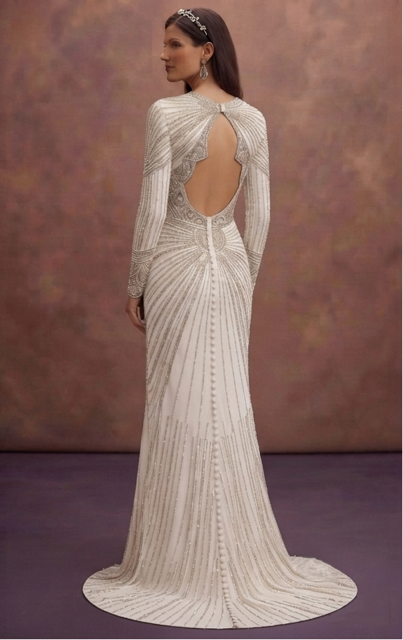 Art Deco Beaded Wedding Dresses with Glamorous Details