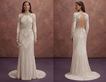 Art Deco Beaded Wedding Dresses with Glamorous Details