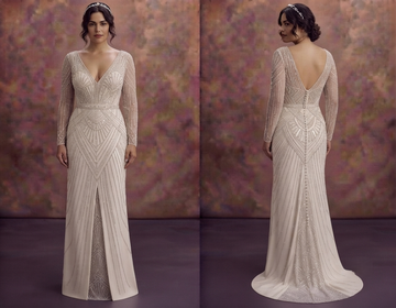 Art Deco Wedding Dresses with Glamorous Beading