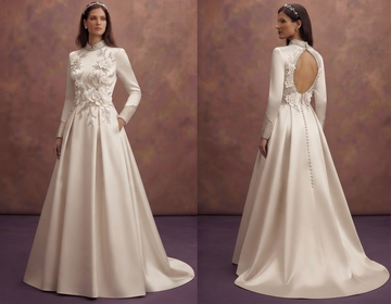 Autumn Satin Wedding Dresses with Rich Textures