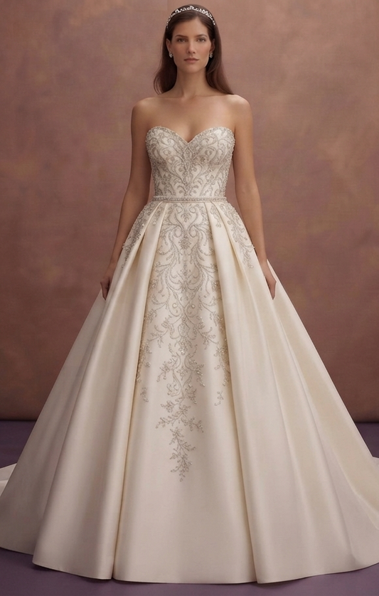 Ball Gown Wedding Dresses with Embroidered Bodices