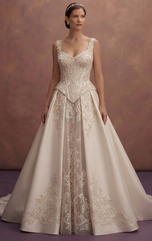 Basque Waist Wedding Dresses with Classic Silhouette