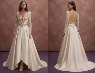 Basque Waist Wedding Dresses with Regal Charm