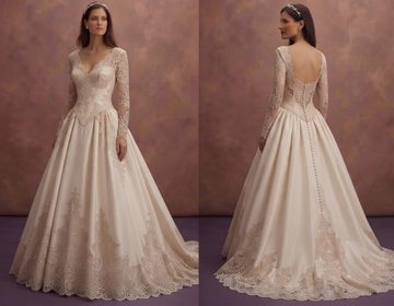 Basque Waist Wedding Dresses with Vintage Elegance