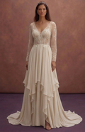 Beach Bridal Dresses with Lightweight Silk Chiffon