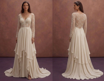 Beach Bridal Dresses with Lightweight Silk Chiffon
