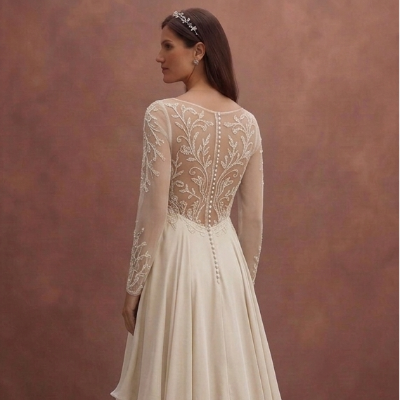 Beach Bridal Dresses with Lightweight Silk Chiffon