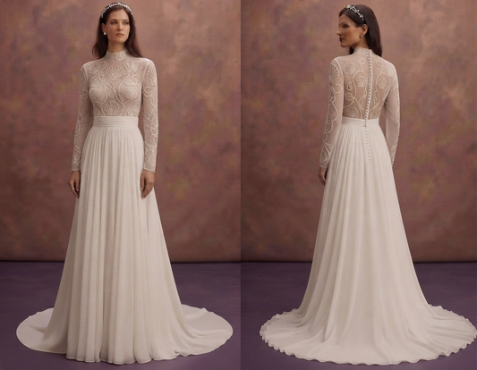 Beach Wedding Dresses in Soft Chiffon Fabric