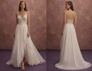 Beach Wedding Dresses with Breezy Chiffon Fabrics