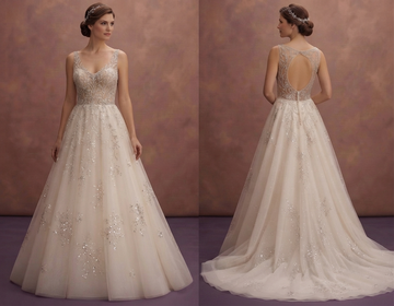 Beaded Tulle Wedding Dresses with Sparkling Elegance