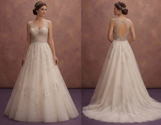 Beaded Tulle Wedding Dresses with Sparkling Elegance
