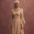 Beige Muslim Prom Dresses with Hijab Styling Inspiration