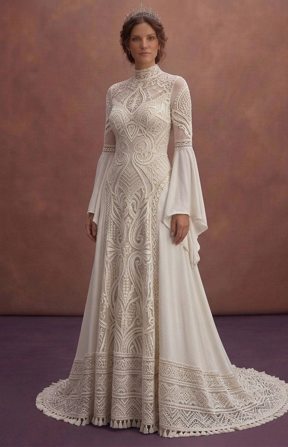 Bell Sleeve Wedding Dresses with Bohemian Style