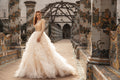 Elegant Puffy Princess Bridal Gown with Lace Embellishments and Jewel Neckline for a Timeless Wedding Look