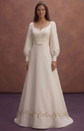 Bishop Sleeve Wedding Dresses with Vintage Charm