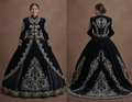 Black Quinceañera Dress - Charro Style Silver Embroidery