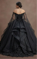 Black Quinceañera Dress - Gothic Glamour Tulle Gown