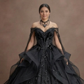 Black Quinceañera Dress - Gothic Glamour Tulle Gown