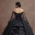 Black Quinceañera Dress - Gothic Glamour Tulle Gown