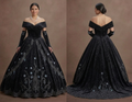 Black Quinceañera Dress - Sparkle Velvet Winter Edition