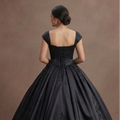 Black Quinceañera Dress - Sweetheart Neckline Satin