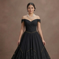Black Wedding Dress Chiffon Boho Style Outdoor Ceremony
