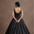 Black Wedding Dress Glitter Tulle Dramatic Bridal Entrance