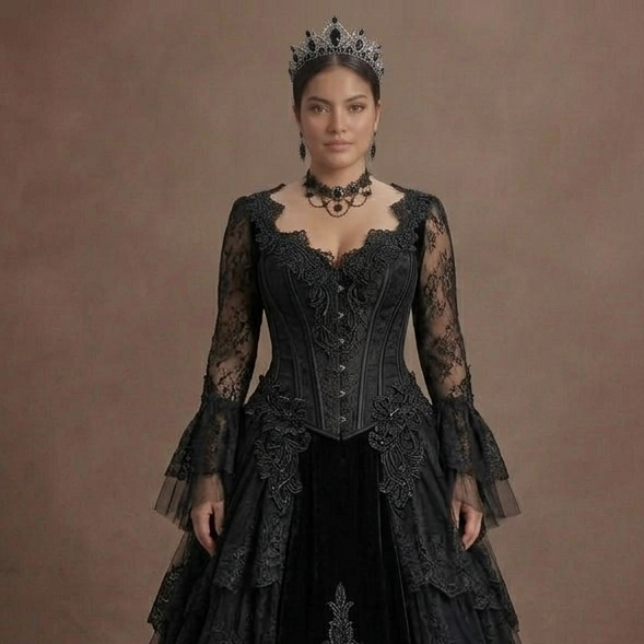 Black Wedding Dress Lace Corset Gothic Bridal Ceremony