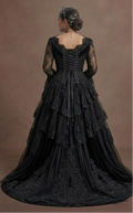 Black Wedding Dress Lace Corset Gothic Bridal Ceremony