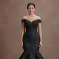 Black Wedding Dress Lace Mermaid Gothic Wedding