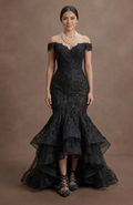 Black Wedding Dress Lace Mermaid Gothic Wedding