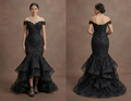 Black Wedding Dress Lace Mermaid Gothic Wedding