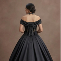 Black Wedding Dress Satin Corset Luxury Evening Ceremony