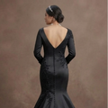 Black Wedding Dress Satin Mermaid Chic Modern Bride