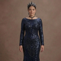 Black Wedding Dress Sequin Fitted Glam Reception