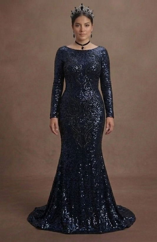 Black Wedding Dress Sequin Fitted Glam Reception