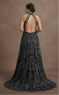 Black Wedding Dress Sequin Glam Evening Wedding